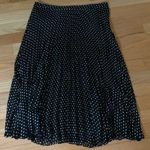 LOFTA black/white polka dot pleated skirt